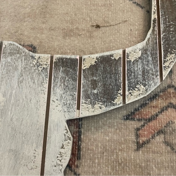 Farmhouse Fetco Home Decor Wild Stag Wood Wall Decoration White antique style - Picture 5 of 11